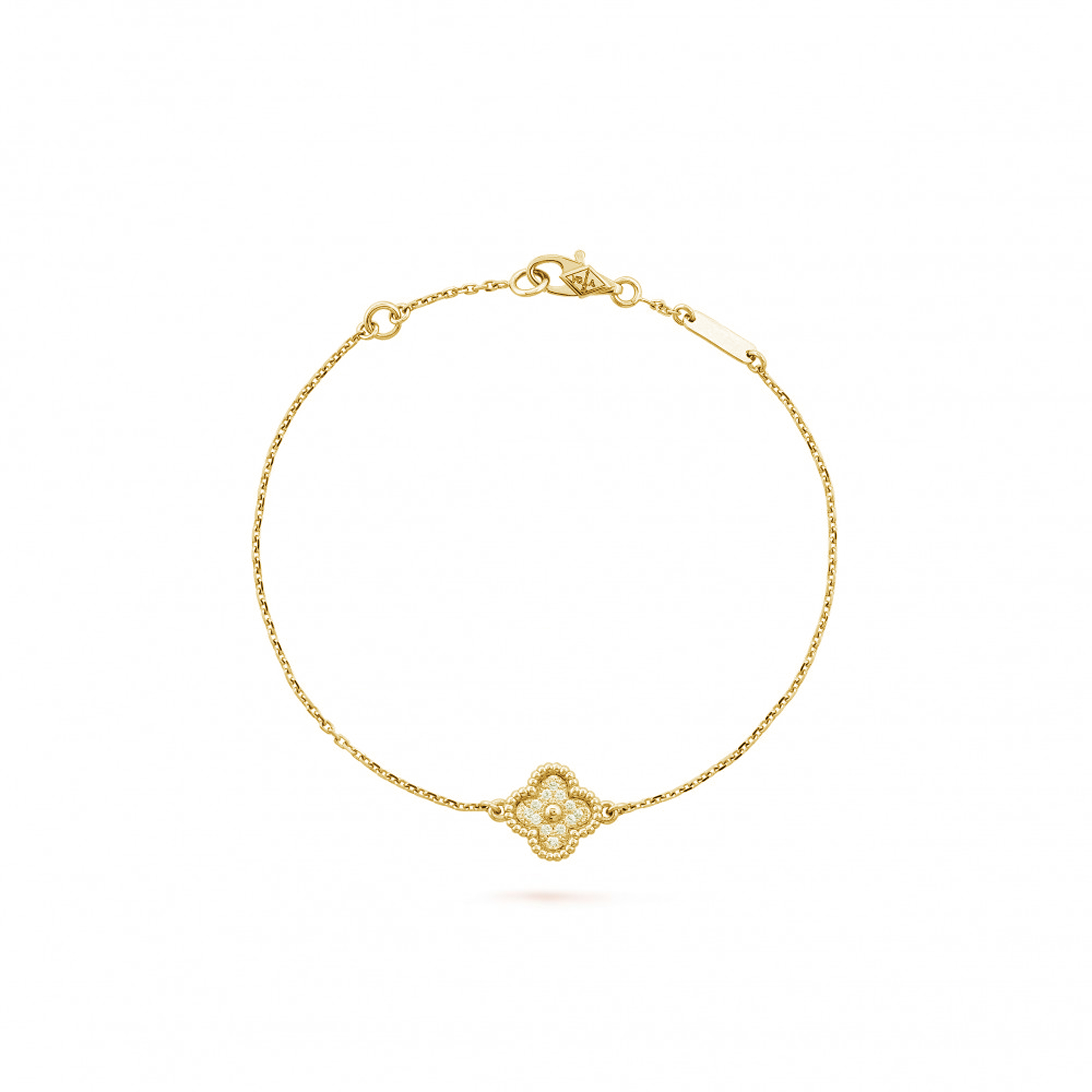 VAN CLEEF ARPELS SWEET ALHAMBRA BRACELET, 1 MOTIF - YELLOW GOLD, DIAMOND 856000 VAN CLEEF ARPELS SWEET ALHAMBRA BRACELET, 1 MOTIF - YELLOW GOLD, DIAMOND 856000